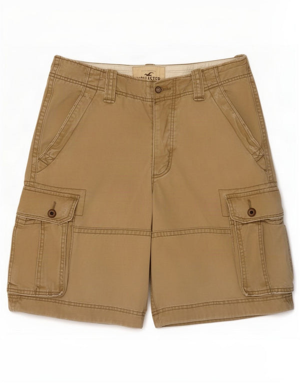 Hollister Mens Cargo Shorts Médio W31 Algodão Cáqui