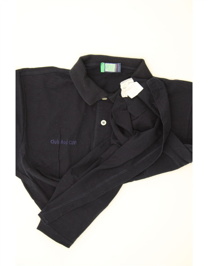 SERGIO TACCHINI Mens Polo Shirt IT 48 Medium Navy Blue Cotton Vintage Sergio Tacchini and Second-Hand Sergio Tacchini from Messina Hembry 