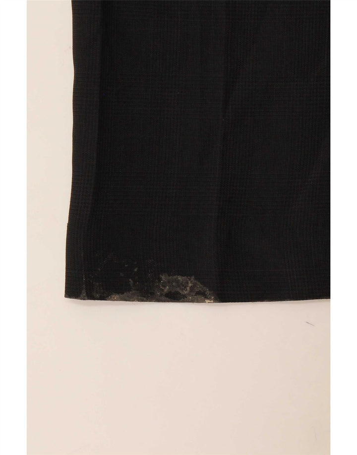 Calça masculina de terno reto Marks & Spencer W36 L33 poliéster preto
