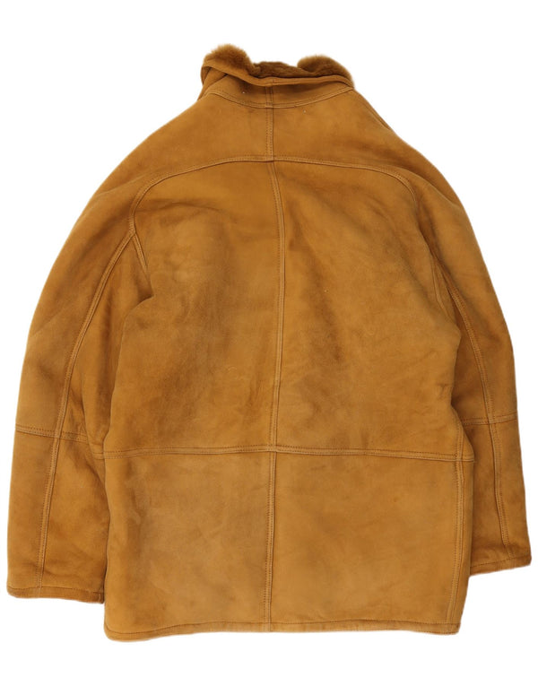 Jaqueta masculina vintage Shearling IT 52 XL marrom