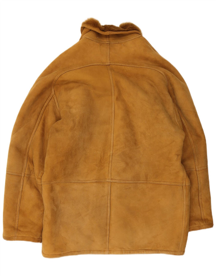 Jaqueta masculina vintage Shearling IT 52 XL marrom