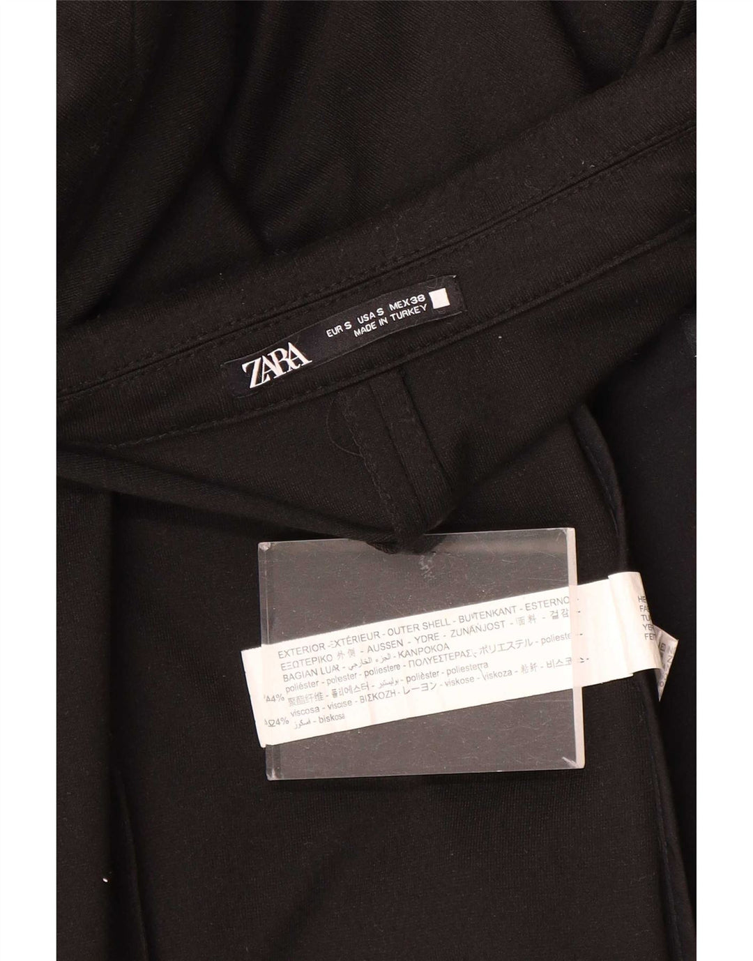 Jaqueta blazer masculina Zara com 1 botão Reino Unido 36 poliéster preto pequeno