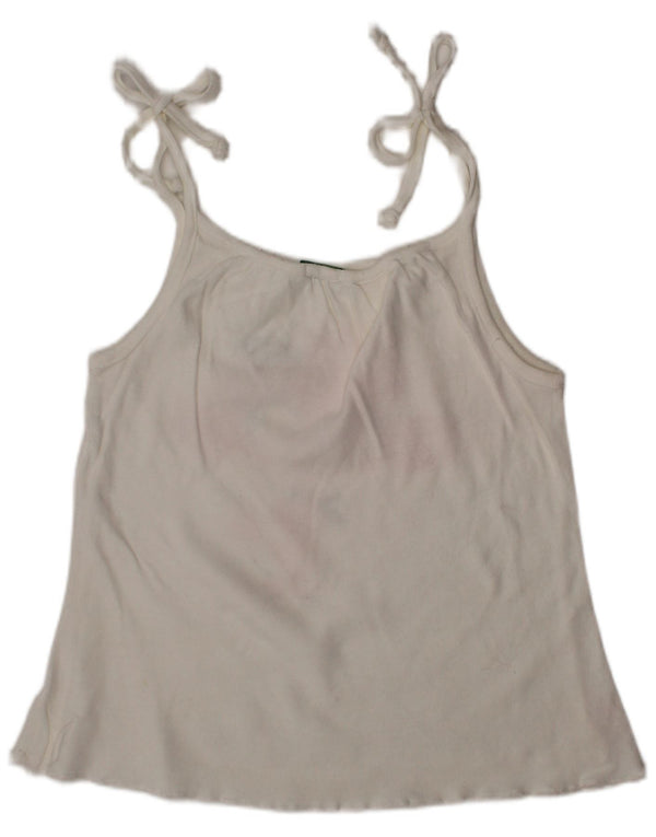 Top com colete gráfico BENETTON para meninas de 12 a 18 meses branco