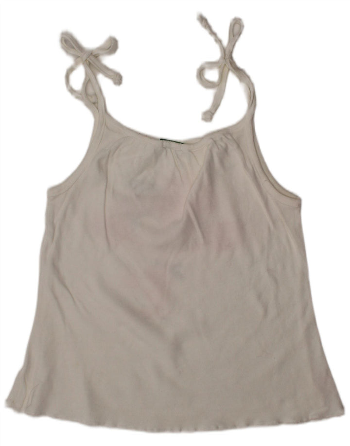 Top com colete gráfico BENETTON para meninas de 12 a 18 meses branco