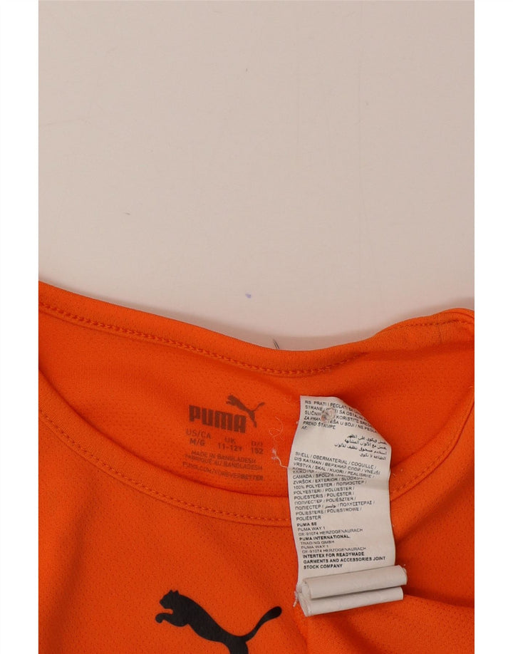 Camiseta Puma Menino 11-12 Anos Laranja Colorblock Poliéster