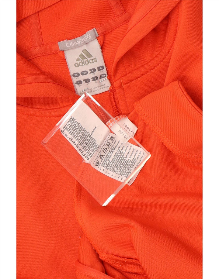 Adidas Womens Clima 365 Zip Hoodie Sweater UK 12 Médio Laranja Poliéster
