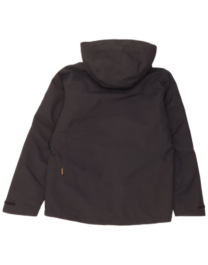 Jaqueta corta-vento masculina Jack Wolfskin com capuz Reino Unido 34 poliéster preto pequeno