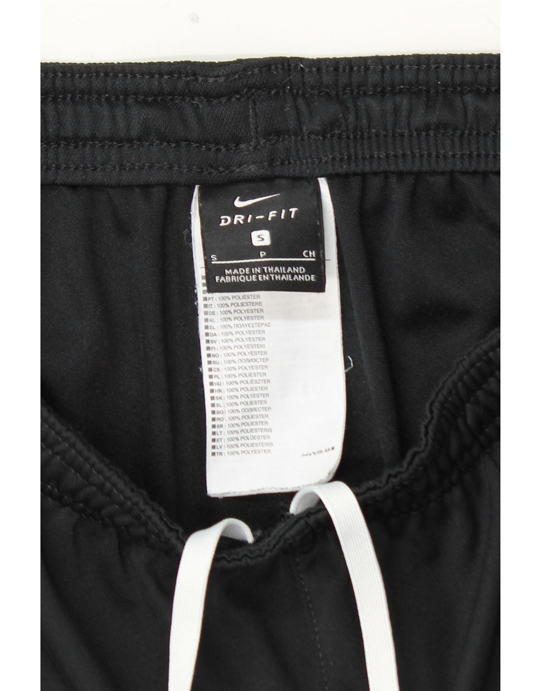 Calça de treino masculina NIKE Dri Fit pequena preta de poliéster
