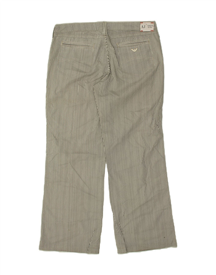 ARMANI JEANS Womens Bootcut Casual Trousers W30 L29  Grey Pinstripe Cotton Vintage Armani Jeans and Second-Hand Armani Jeans from Messina Hembry 