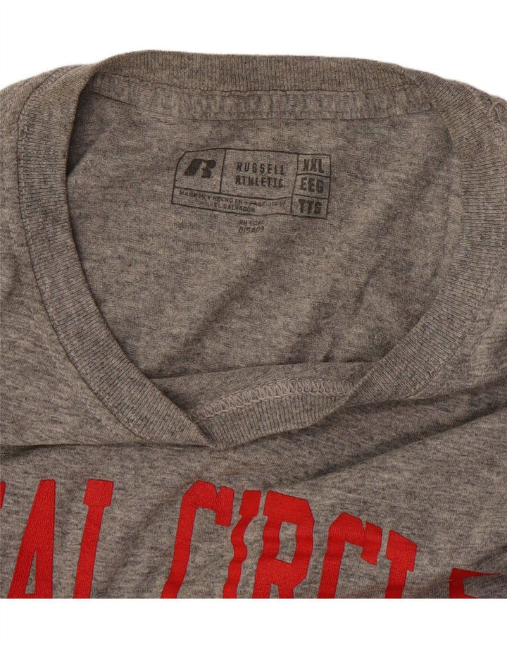 Camiseta gráfica masculina Russell Athletic Top 2XL cinza