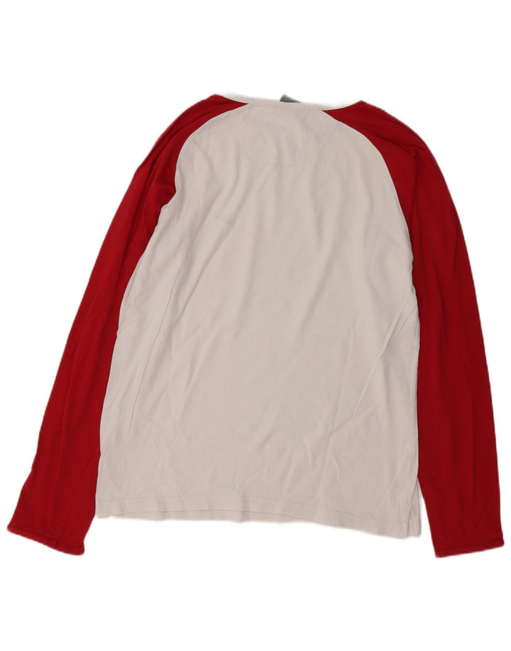 Nike Masculino Top Manga Longa UK 39/41 Médio Branco Colourblock