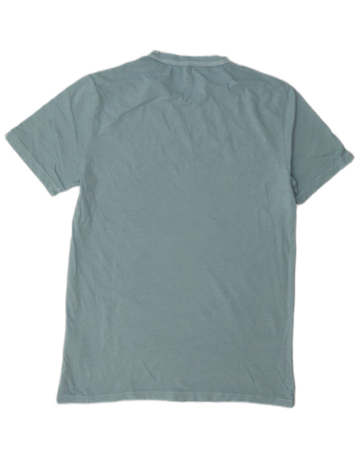 All Saints Mens Camiseta Regular Fit Top Médio Algodão Azul