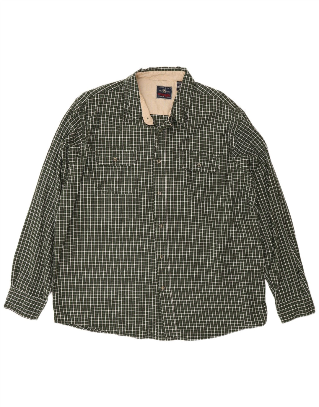 Camisa masculina de flanela Wrangler XL verde xadrez