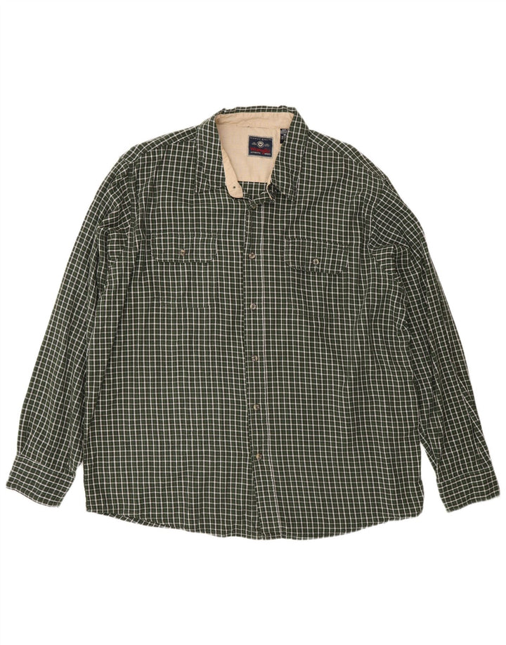 Camisa masculina de flanela Wrangler XL verde xadrez