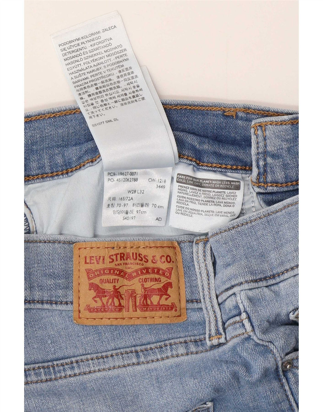 Calça jeans feminina Levi's 312 Shaping Slim W28 L27 azul algodão