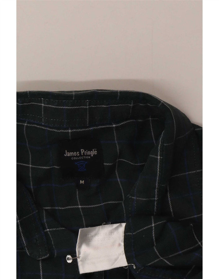 Camisa masculina de flanela James Pringle poliéster xadrez verde médio