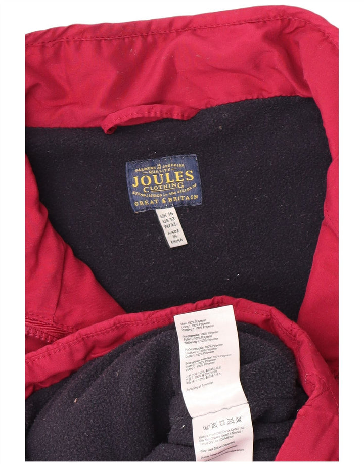 Gilet feminino acolchoado Joules UK 16 grande poliéster rosa