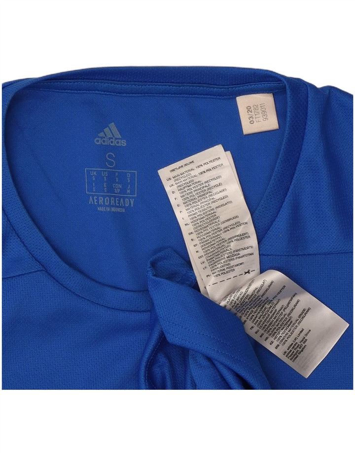 ADIDAS Mens Aeroready Camiseta Top Pequeno Azul Poliéster