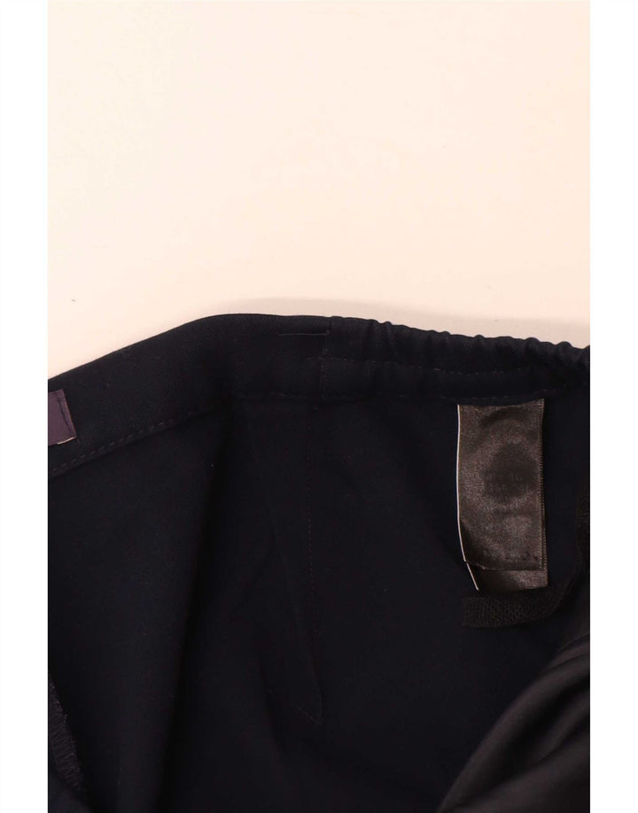 Calça feminina reta casual Marks & Spencer W32 L28 poliéster azul marinho