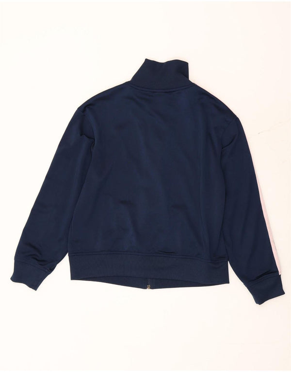 Adidas Womens Tracksuit Top Jacket UK 14 Médio Azul Marinho Poliéster
