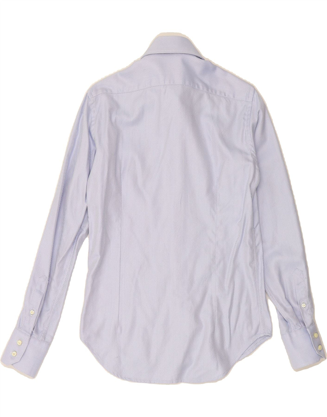 NARACAMICIE Mens Shirt Small Blue Herringbone Cotton Vintage Naracamicie and Second-Hand Naracamicie from Messina Hembry 