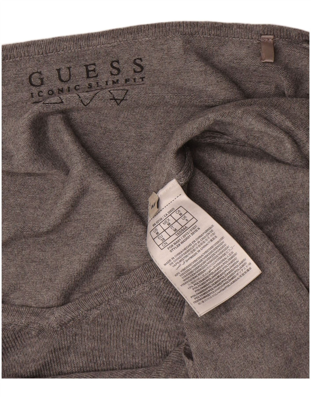 Suéter feminino Guess com decote em V grande gráfico Reino Unido 8 pequeno cinza