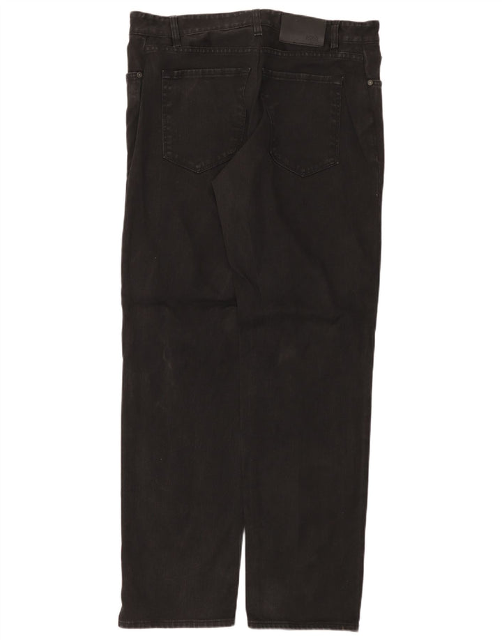 Hugo Boss Mens Straight Jeans W32 L32 Algodão Preto