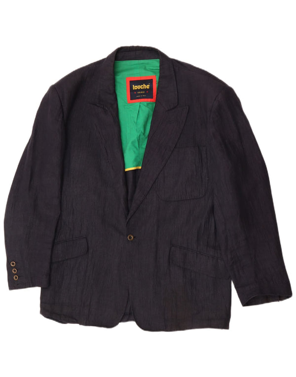 Jaqueta blazer masculina Touche com 1 botão Reino Unido 38 azul marinho médio