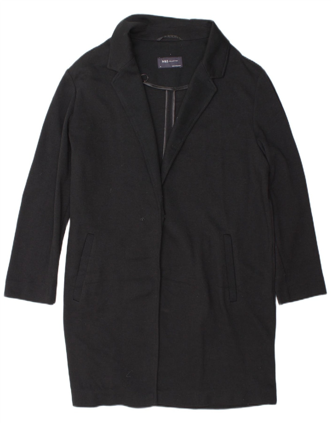Sobretudo feminino Marks & Spencer grande tamanho UK 14 grande poliéster azul marinho