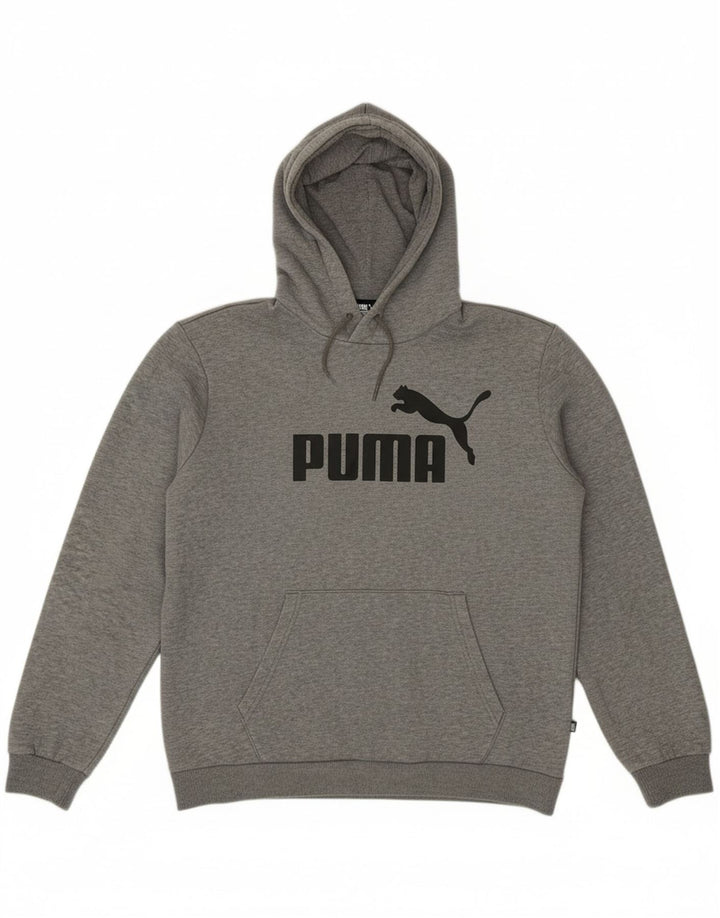 PUMA Mens Graphic Hoodie Jumper Médio Algodão Cinza