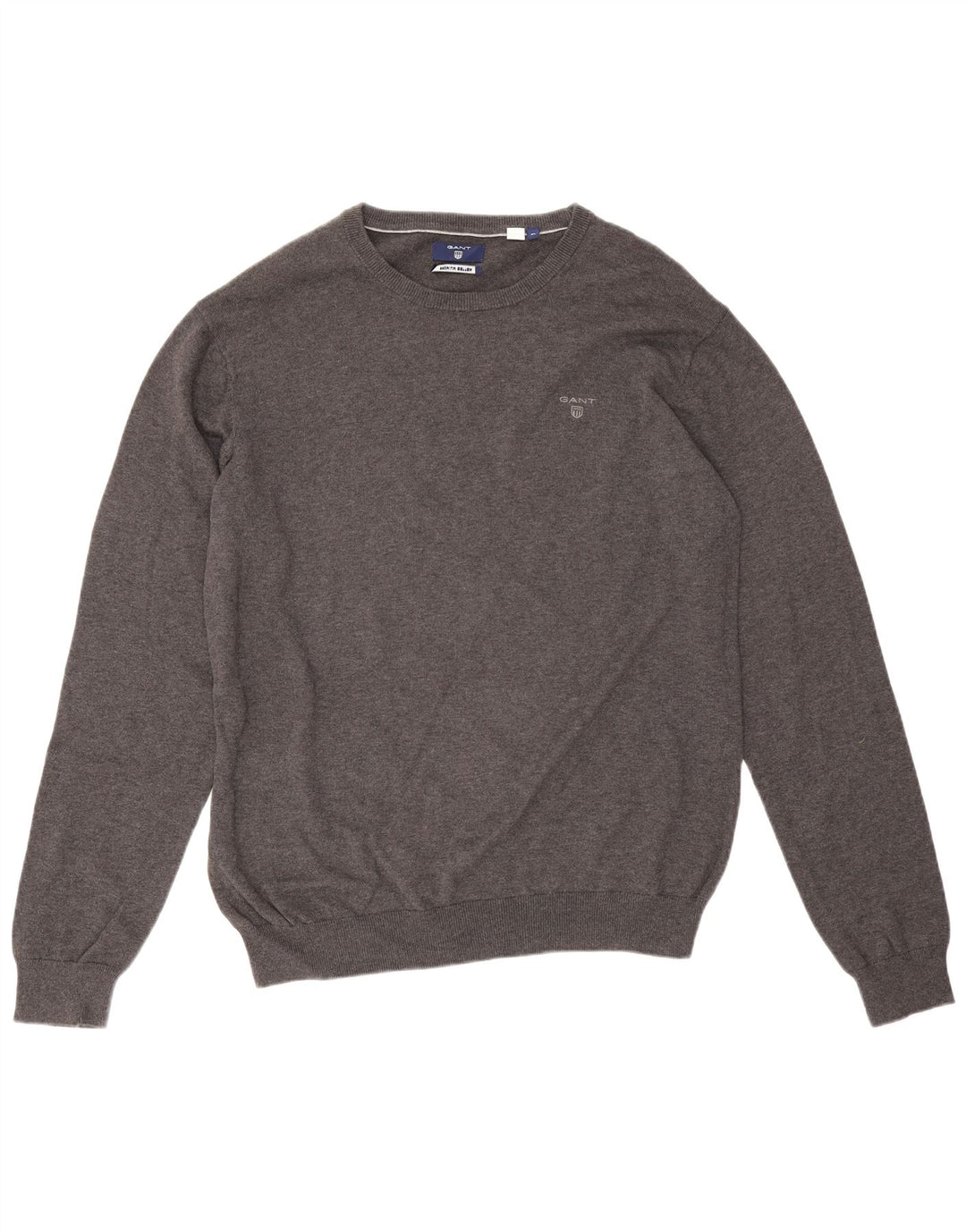 Suéter masculino Gant com gola redonda e algodão cinza XL