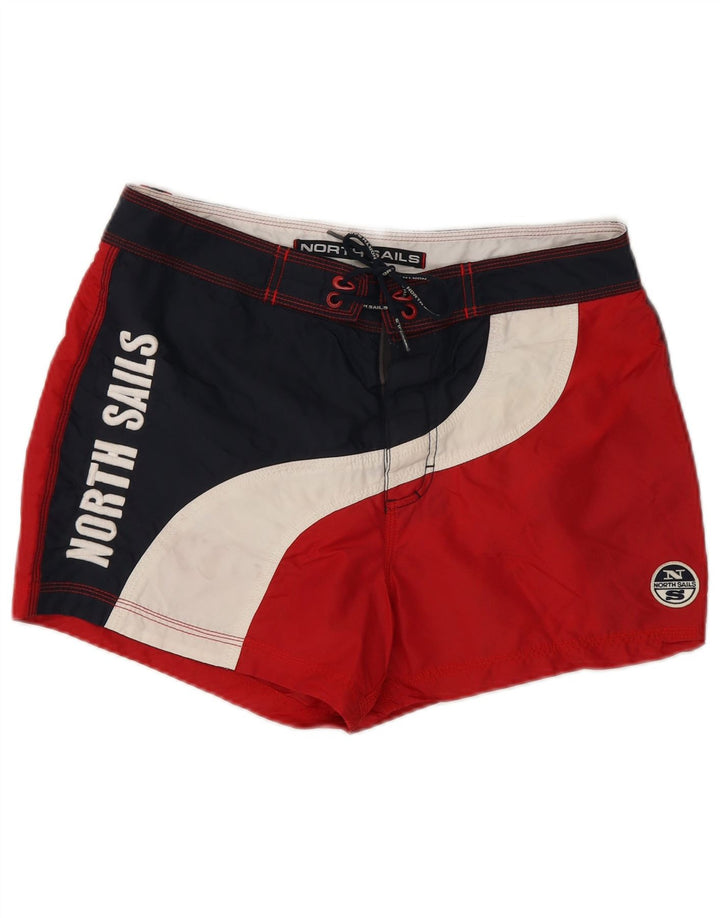 Shorts de natação masculino North Sails gráfico pequeno vermelho colorblock poliamida