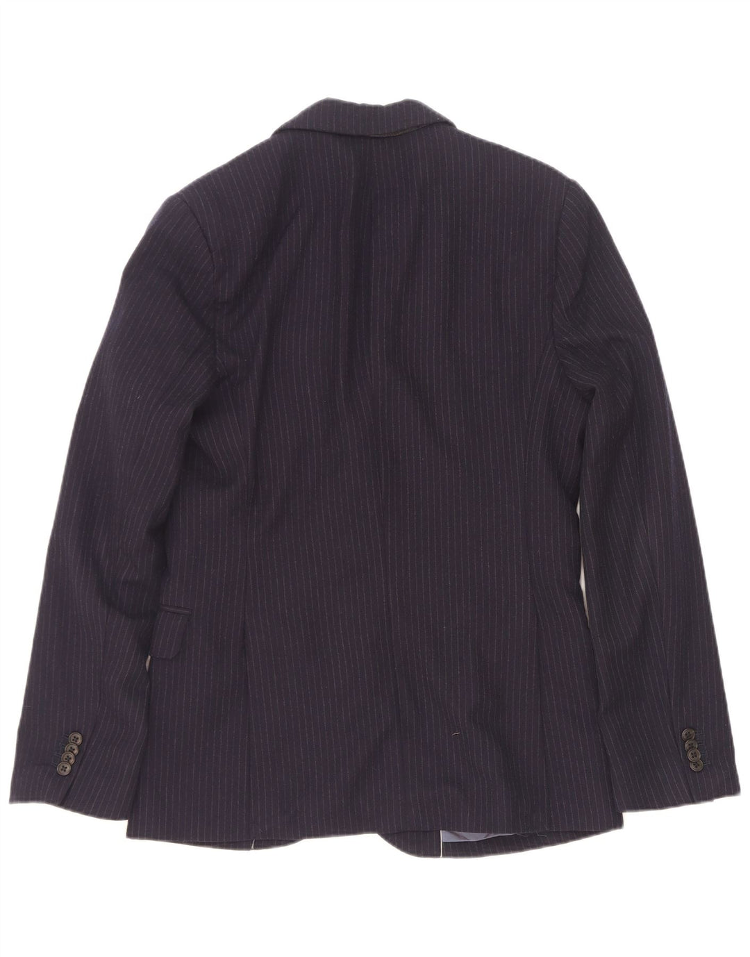 Jaqueta blazer masculina Gap com 2 botões Reino Unido 36 pequena lã listrada azul marinho