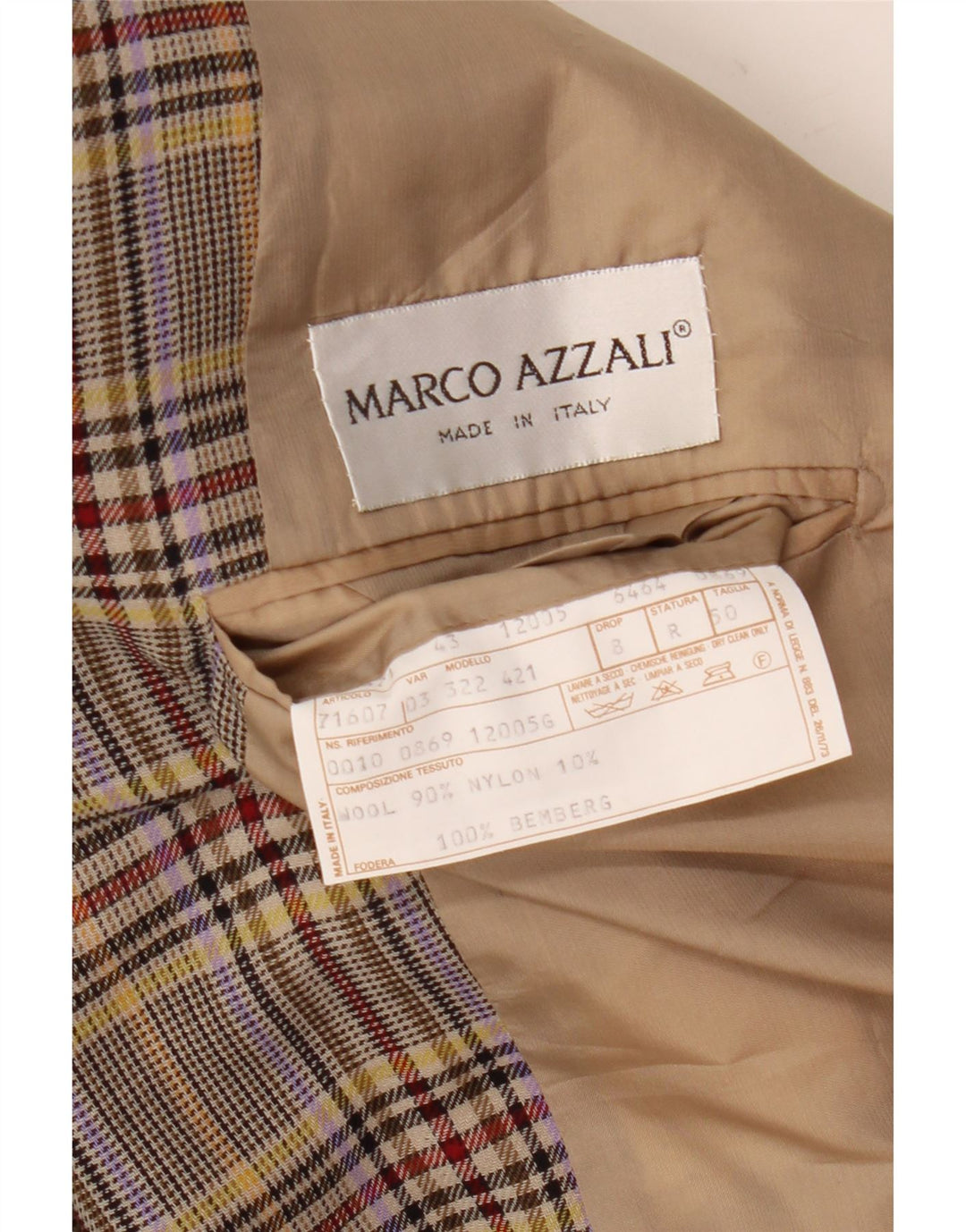 Jaqueta Blazer Masculina Marco Azzali IT 50 Grande Houndstooth Multicolorido