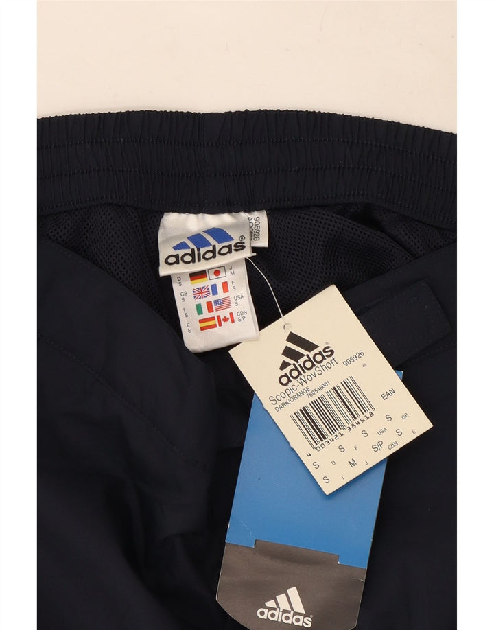 Shorts esportivos masculinos Adidas pequenos poliéster azul marinho