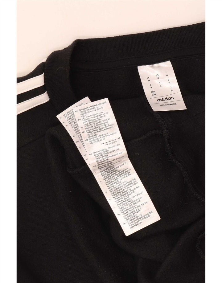 Adidas Mens Moletom Jumper Médio Algodão Preto
