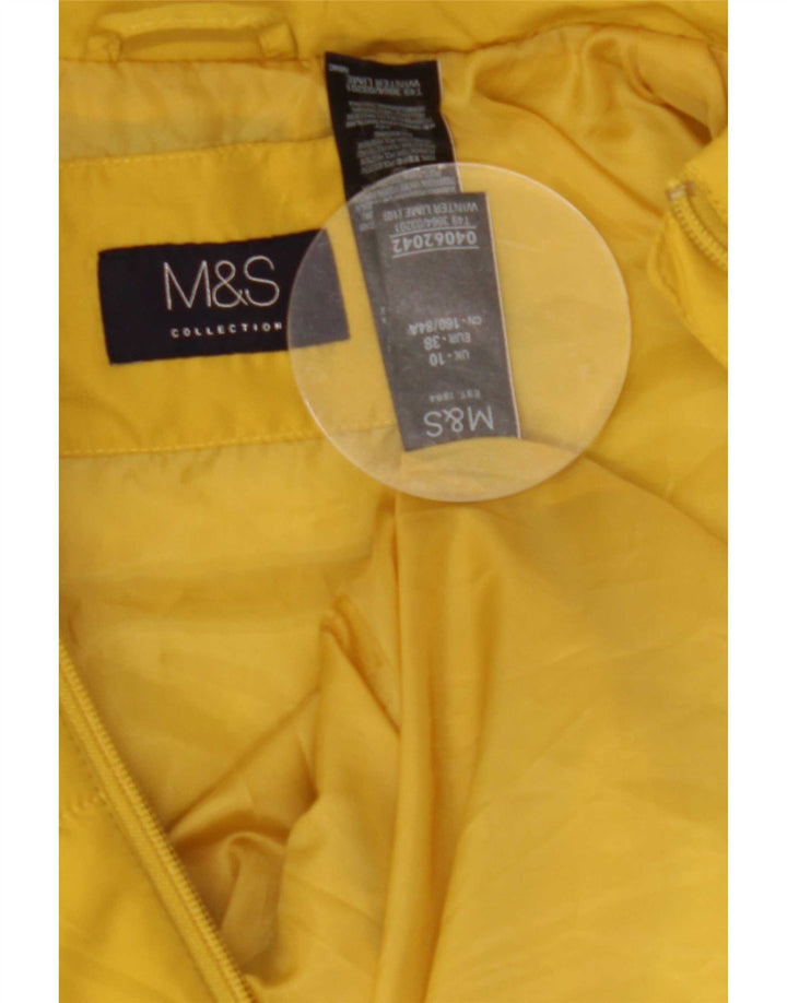 Jaqueta acolchoada feminina Marks & Spencer UK 10 poliéster amarelo pequeno