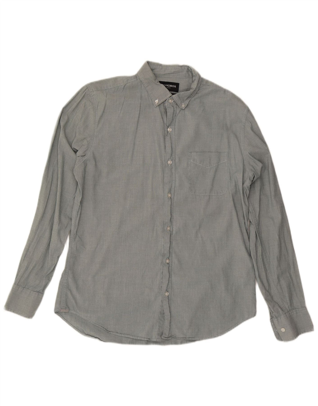 BONOBOS Camisa masculina sob medida de algodão cinza grande