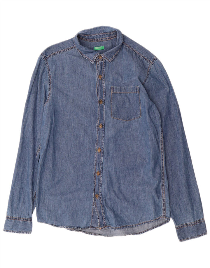 Camisa jeans BENETTON meninos 14-15 anos azul