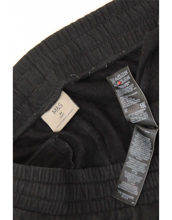 Calça de treino masculina Marks & Spencer de algodão preto médio