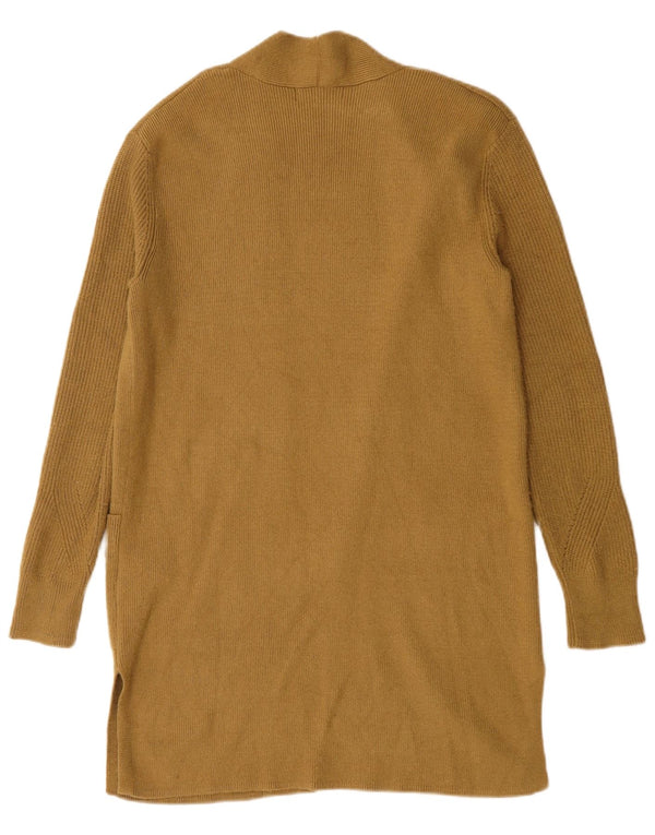 Marks & Spencer Suéter feminino Longline Open Cardigan Reino Unido 12 Médio Marrom