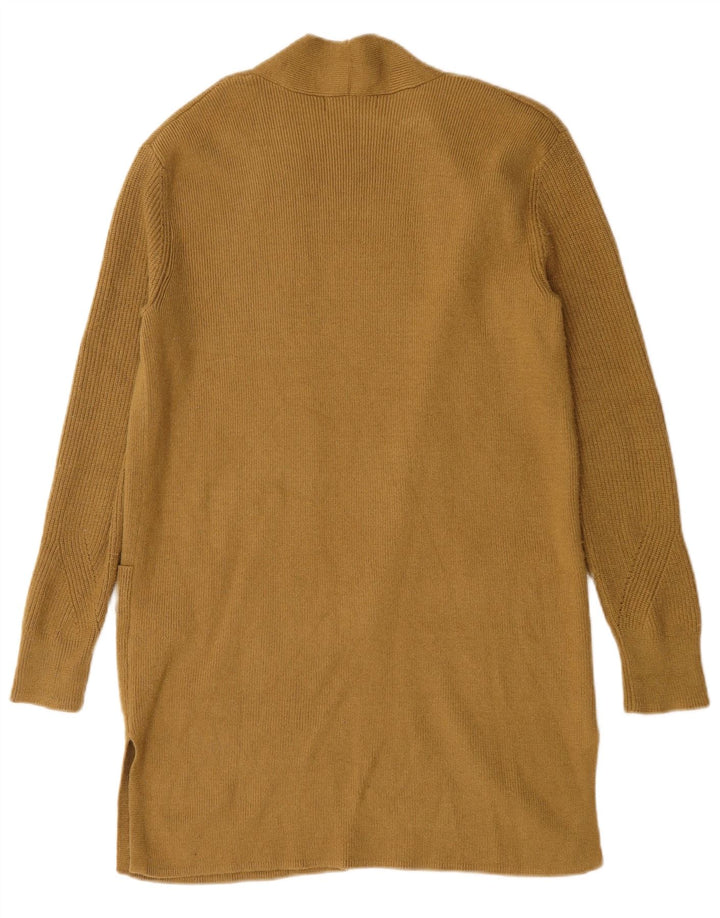 Marks & Spencer Suéter feminino Longline Open Cardigan Reino Unido 12 Médio Marrom