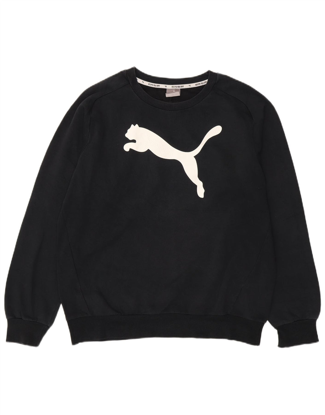PUMA Mens Graphic Moletom Jumper Grande Preto