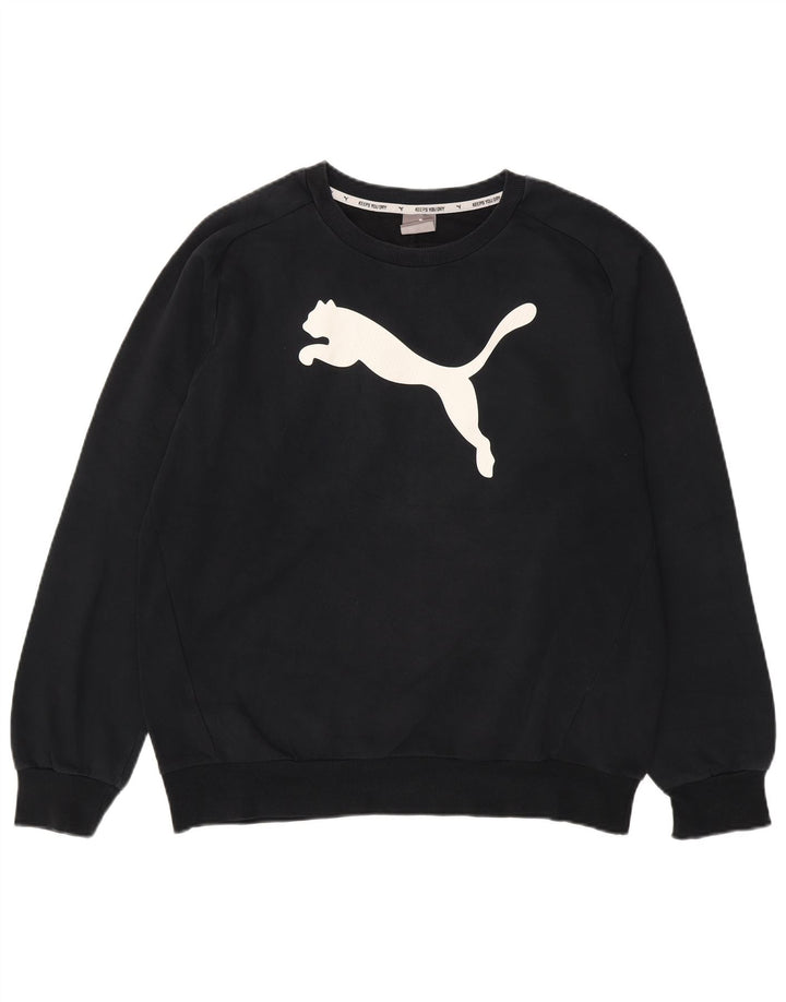 PUMA Mens Graphic Moletom Jumper Grande Preto