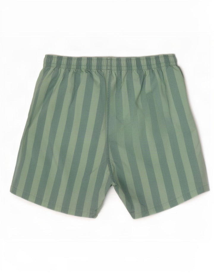 Zara Shorts de banho masculino poliéster listrado verde médio