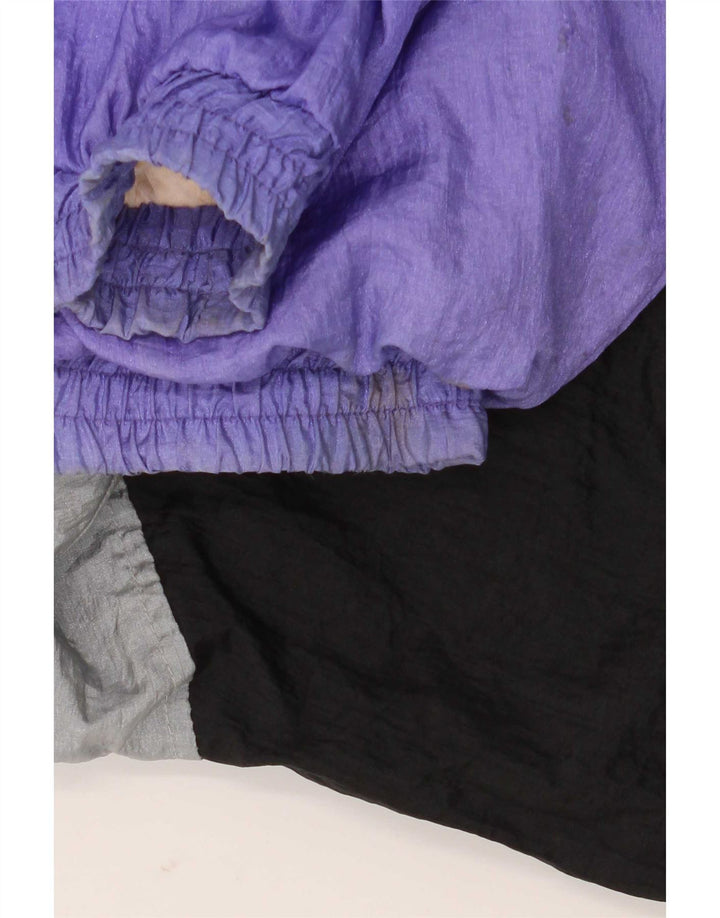Fato de treino completo masculino vintage grande roxo colorblock poliamida