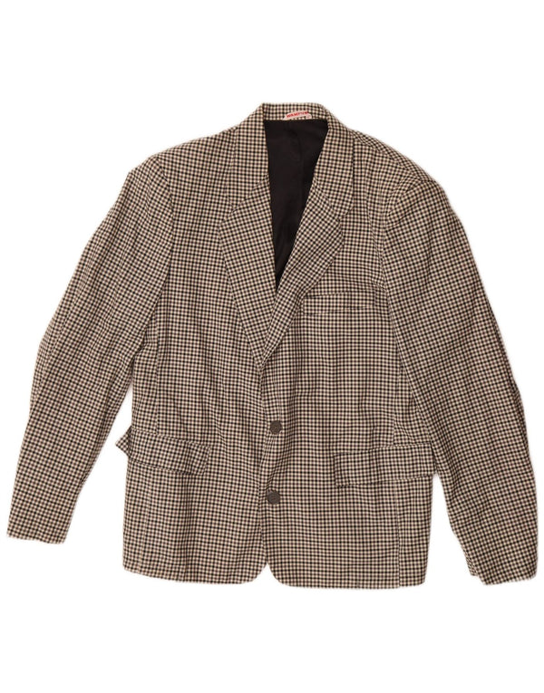 Jaqueta blazer masculina Wampum com 2 botões Reino Unido 38 cinza médio gingham