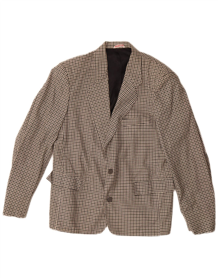 Jaqueta blazer masculina Wampum com 2 botões Reino Unido 38 cinza médio gingham