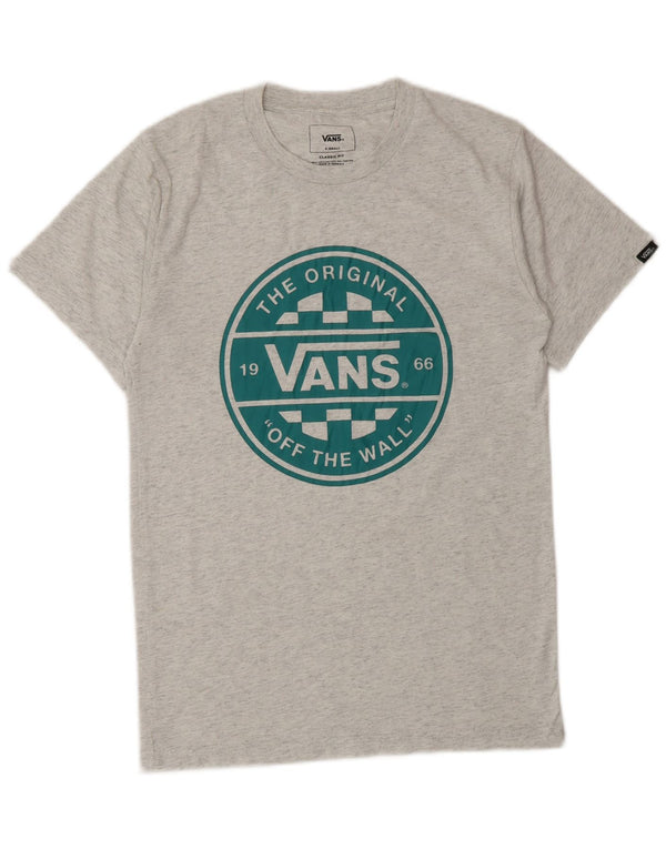 Camiseta masculina VANS Classic Fit Graphic XS cinza manchado de algodão