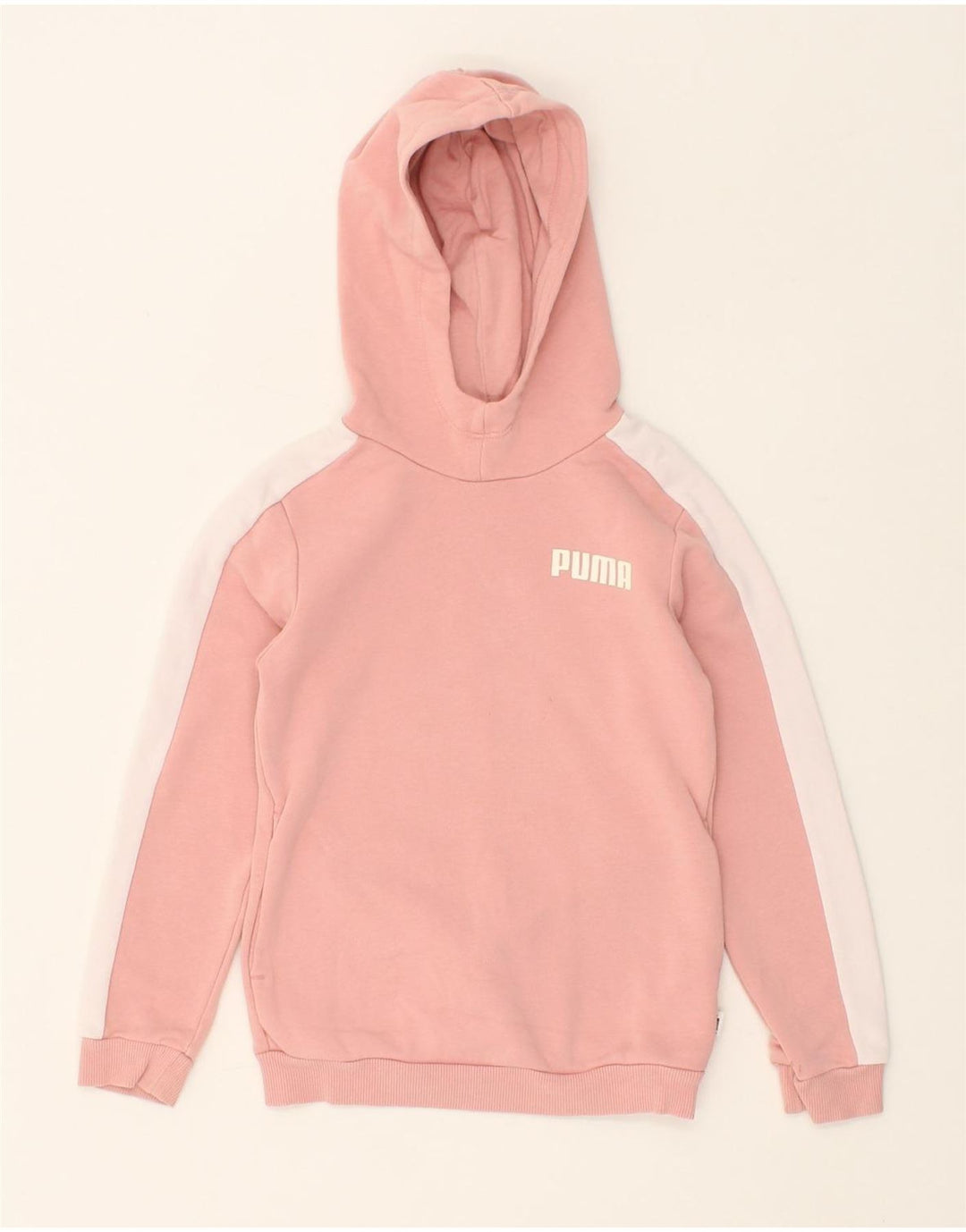 PUMA Girls Hoodie Jumper 7-8 Years Small  Pink Cotton Vintage Puma and Second-Hand Puma from Messina Hembry 